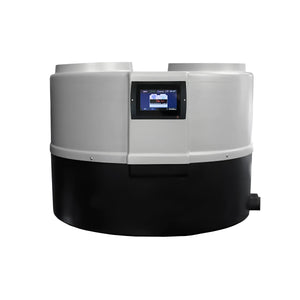 Zweifarbiges zylindrisches Gerät mit Display, Brauchwasser Trinkwasser Heizungs Wärmepumpe DROPS M4.1D mit a15