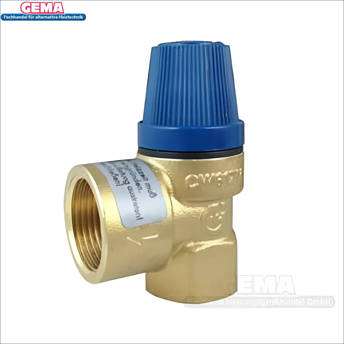 Brass pressure reducing valve with blue adjustment knob for boilers, Membran Sicherheitsventil