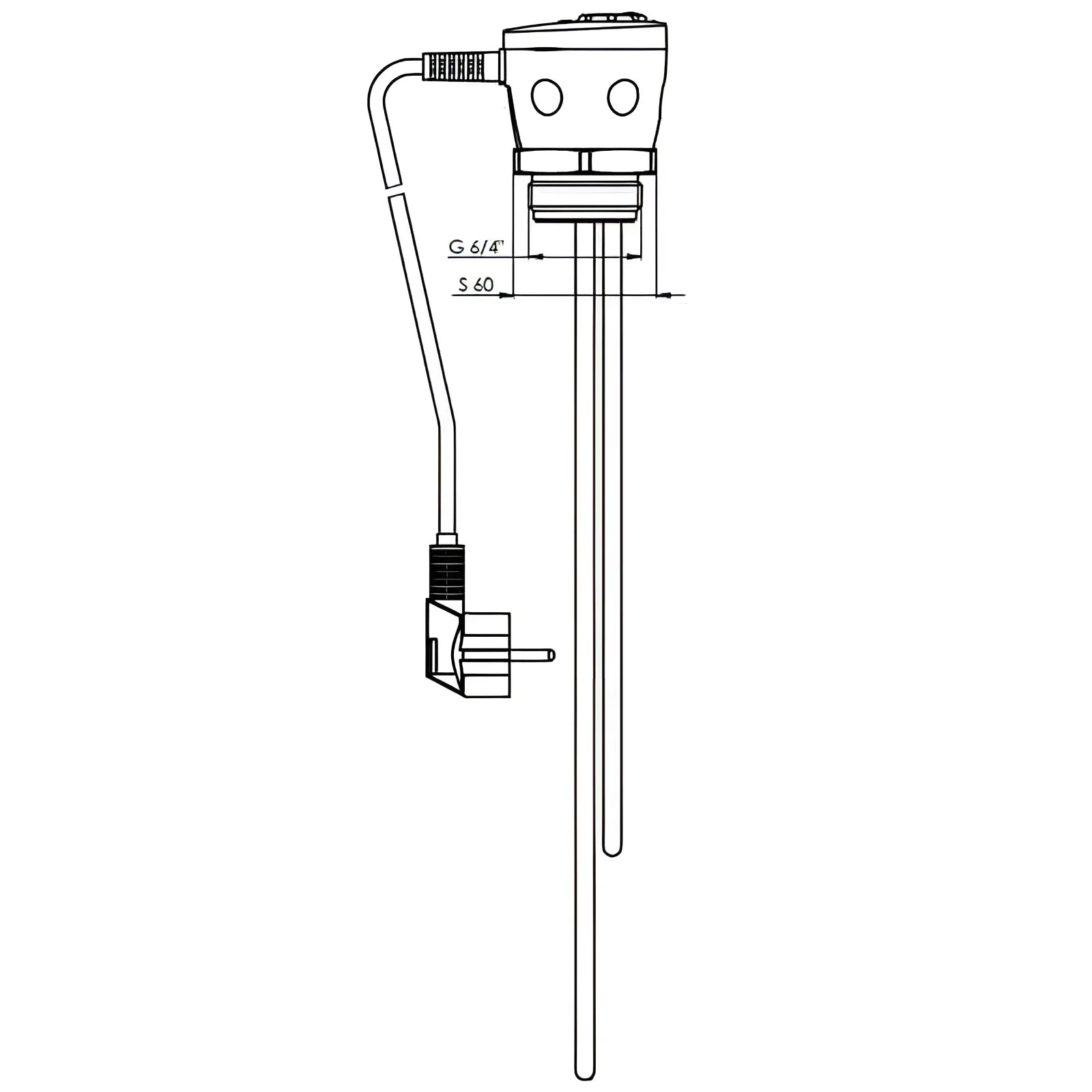 ImmersionHeizung mit Thermostat und Kabel für Brauchwasserspeicher 150 L mit Incoloy 825 Heizstab