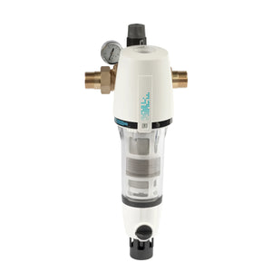 Aqmos Hauswasserfilter mit Rückspülfilter-Automatik, Druckminderer und Manometer.