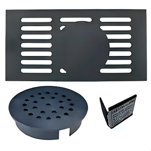Black Metalablaufgitter am Thermoflux Pelling 25/230 mit Liter Pufferspeicher