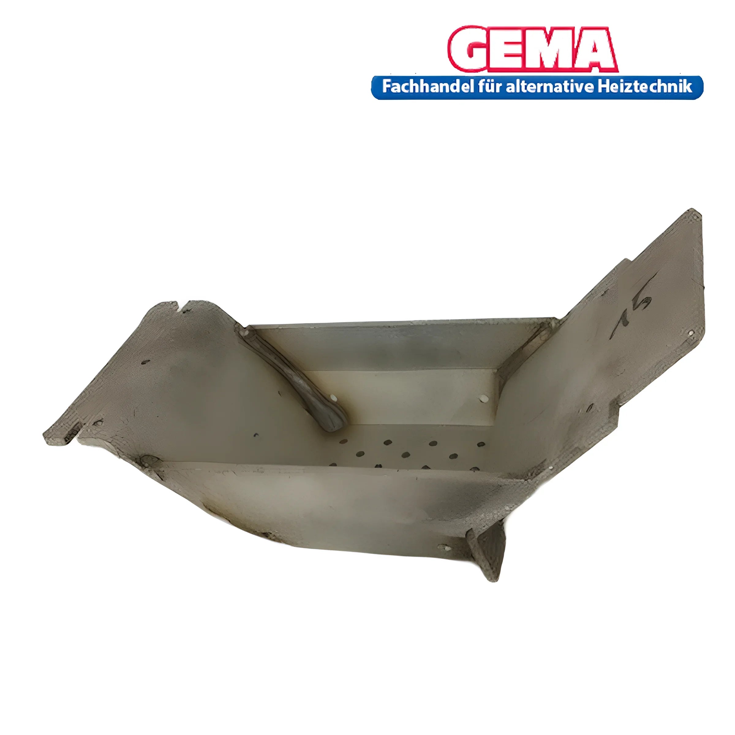 Metallische Aschenschale mit Perforationen für Defro Duo Ekopell Brennerschale