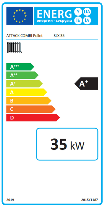 Chaudière combinée Attack SLX pour bois et pellets 35 kW