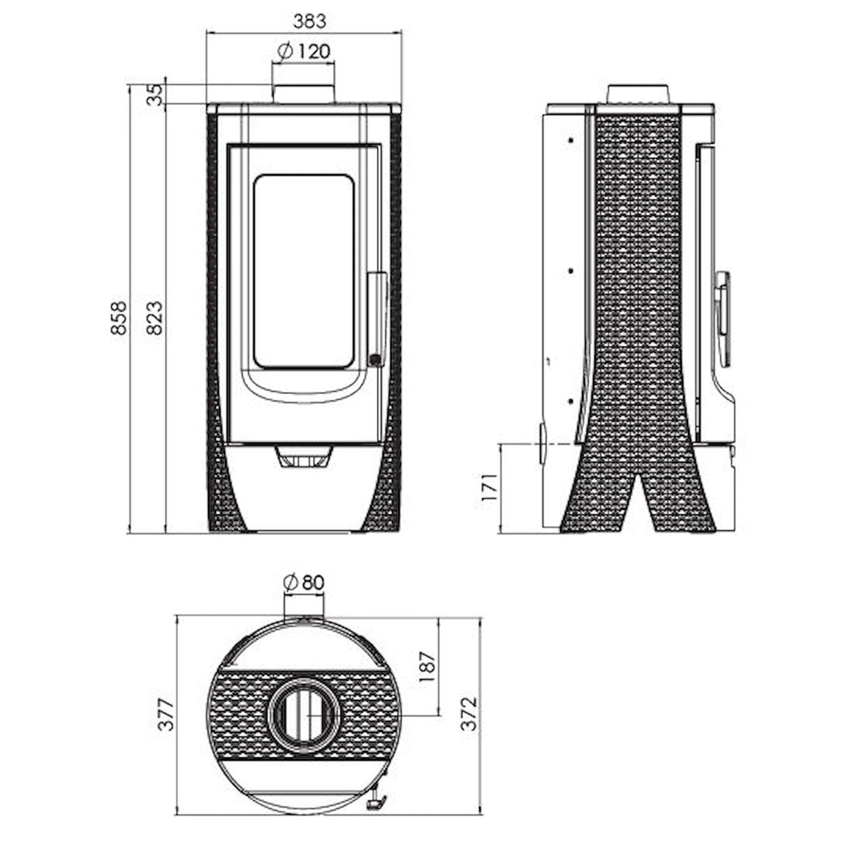 Plamen Tara designer cast iron fireplace – independent of room air