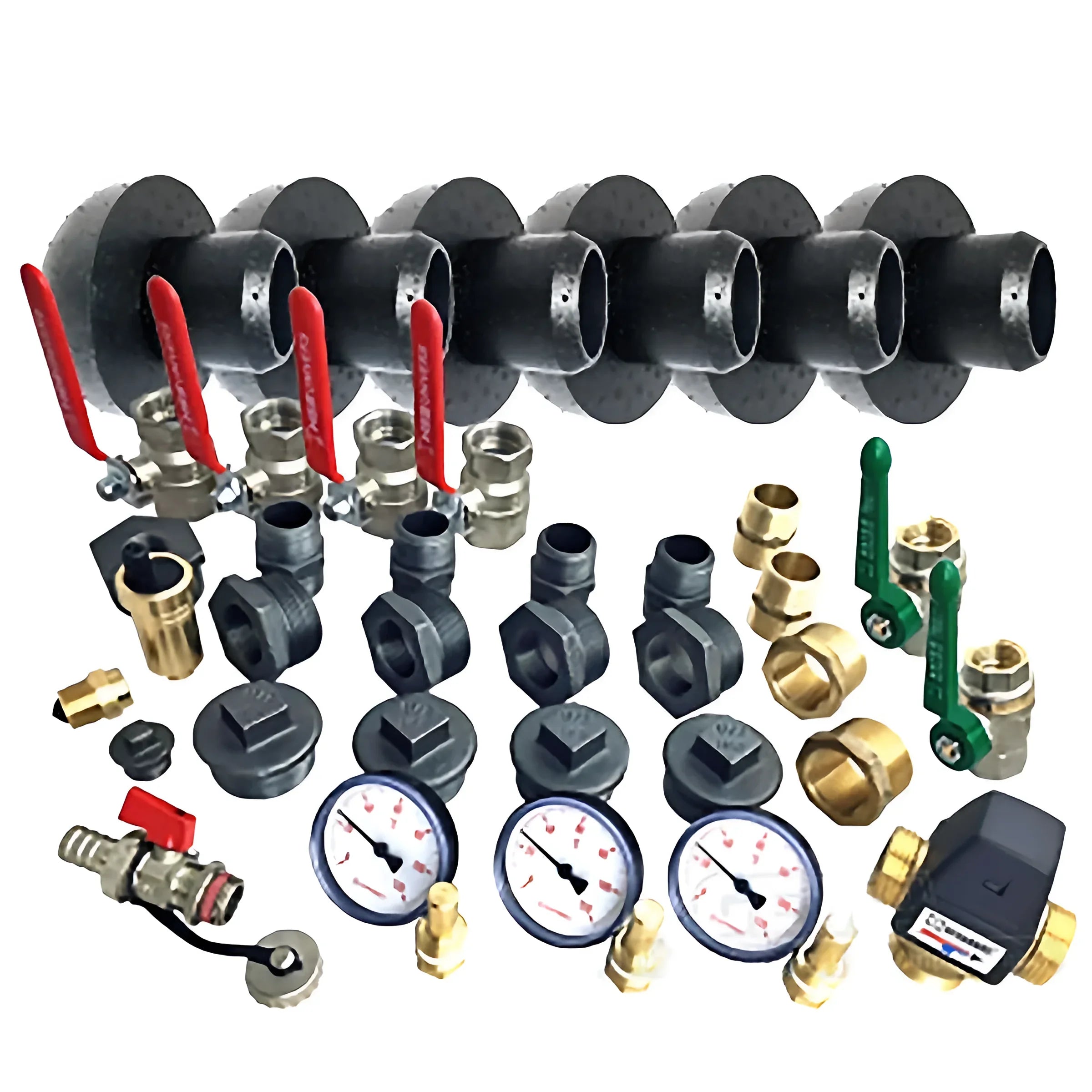 Plumbing manifold mit verschiedenen Fittings für Defro Feuerholz Plus Anschluss Paket