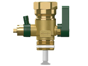 Brass Ventil mit grünen Akzenten für Thermoflux Pelling 25/230 Liter Pufferspeicher