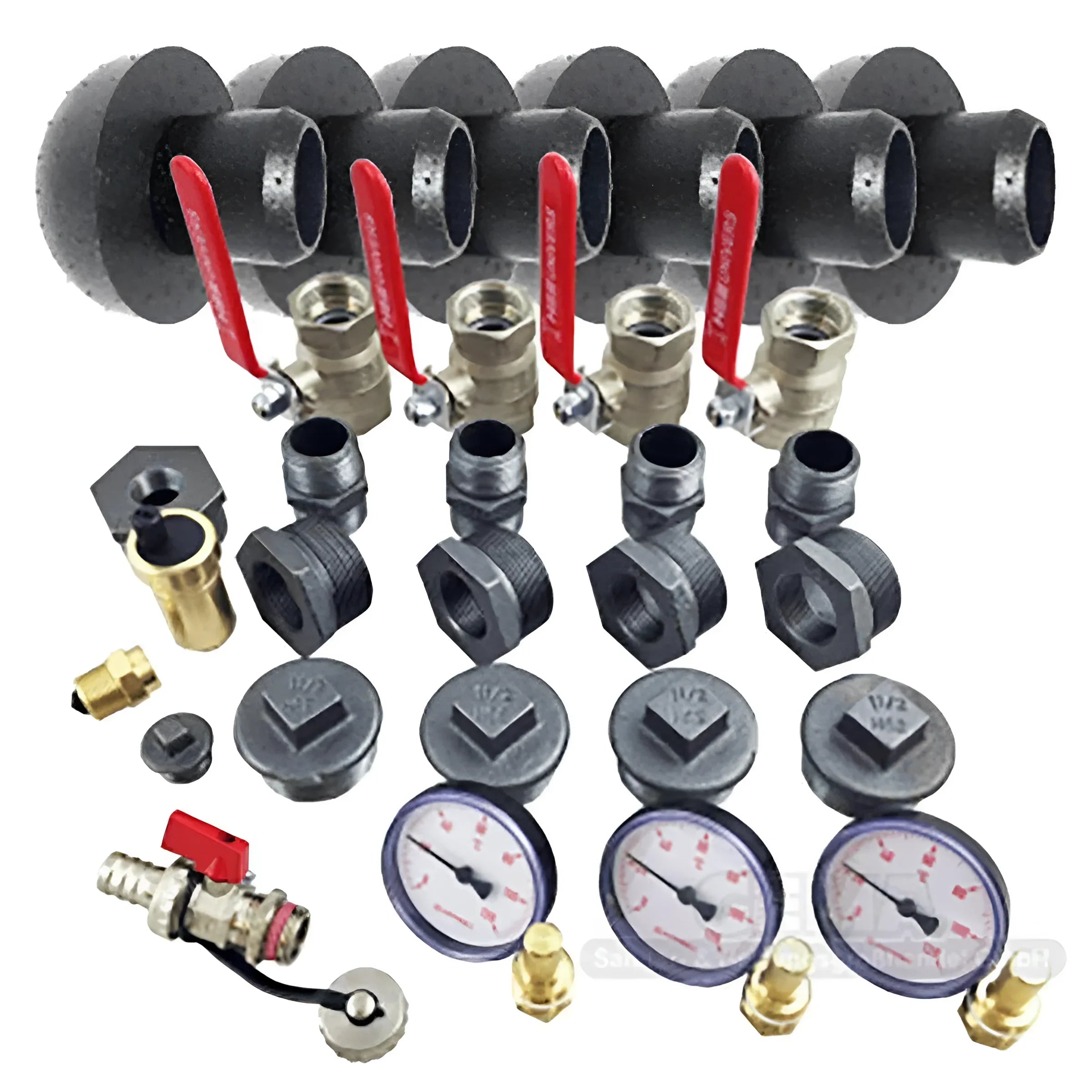 Plumbing manifold mit Ventilen und Fittings für Attack SLX Komplettpaket PKS-System