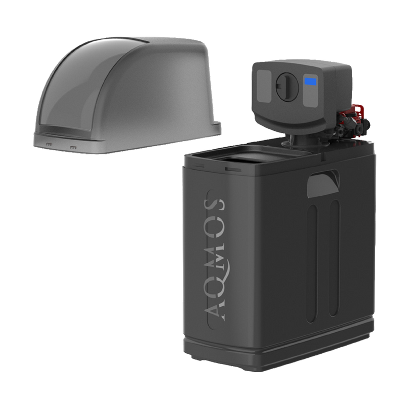 Wasserenthärtungsanlage Aqmos R2D2-32 Black Edition mit Anschlussset und Montageblock