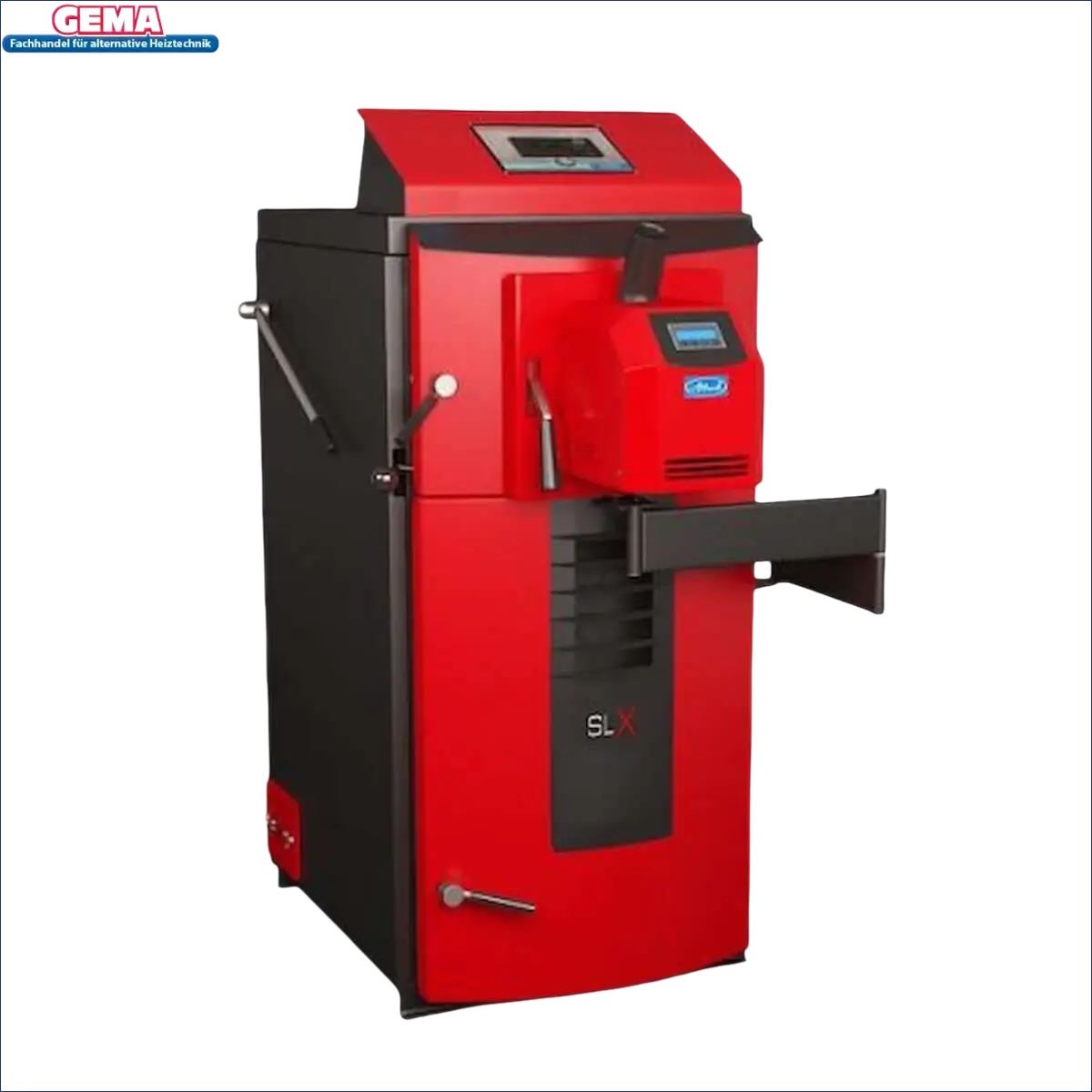 Rotes und schwarzes Heizsystem für attack SLX Kombikessel für Holz und Pellets 20 kW