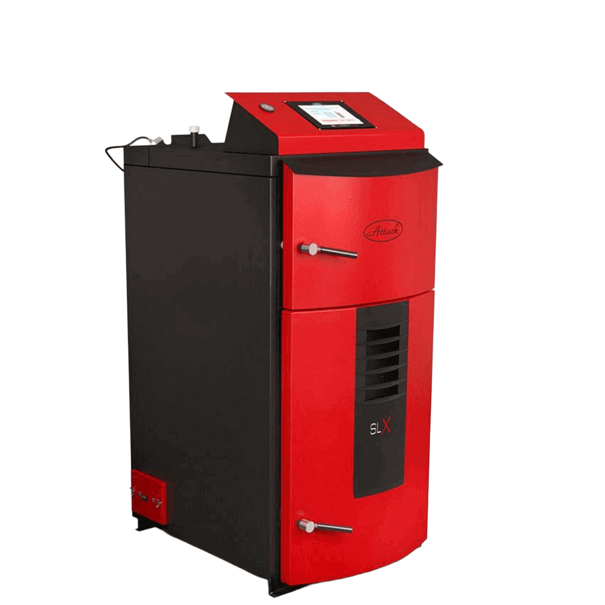 Rote und schwarze Heizungsboiler für den Attack SLX Lambda 40 kW Holzvergaser
