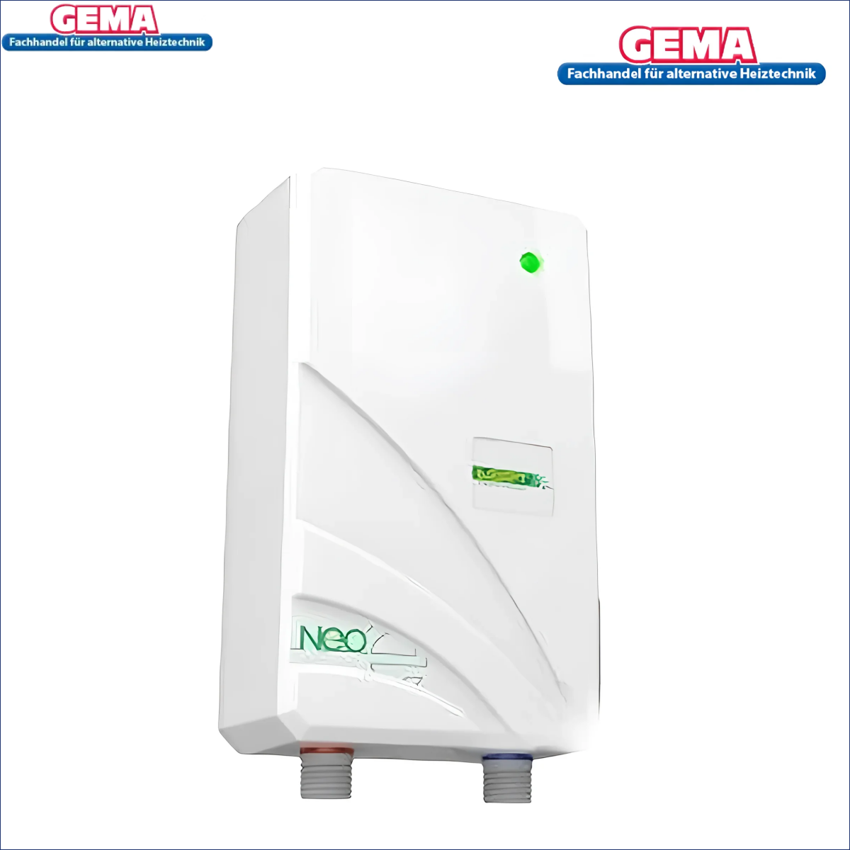Weiße Wanddurchlauferhitzer neo 230V für kleineren Warmwasserbedarf, platzsparend