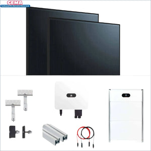 Solarpanele, hybride Wechselrichter Huawei Sun2000-8KTL-M1 und Solarkabel 6mm² in der PV-Anlage