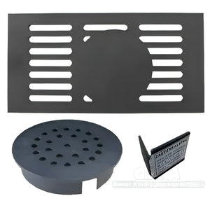 Abdeckung für Entwässerungssystem mit Rinnen und Lochplatte für effektiven Wasserabfluss. Ideal für moderne Baustile.