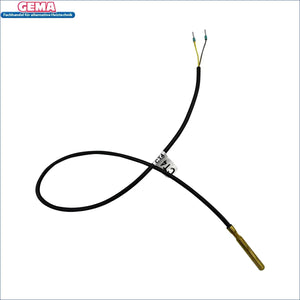 Schwarzes Kabel mit Messing-Sensor und offener Leitung für Plum Temperatursensor CT4
