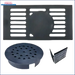 Schwarze Metall-Drainageabdeckung im Produkt Scheitholz Rost Thermoflux Pelling