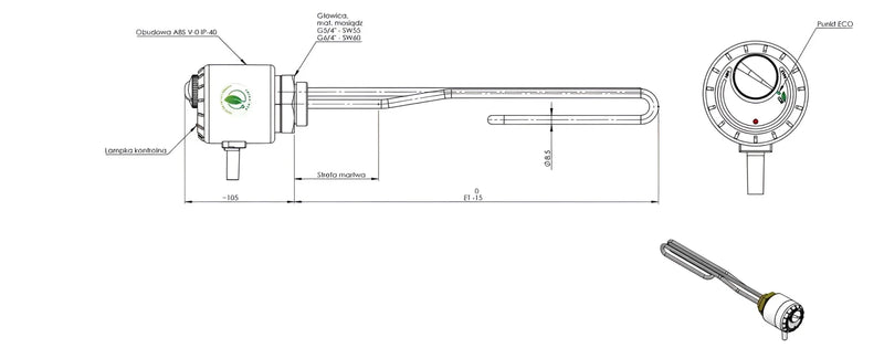 Warmwasserspeicher 120 Liter plus Heizstab TERi 2,0 kW - GEMA Shop