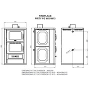Wasserführender Kaminofen mit Backfach Prity FGW15 - 19,8 kW - GEMA Shop